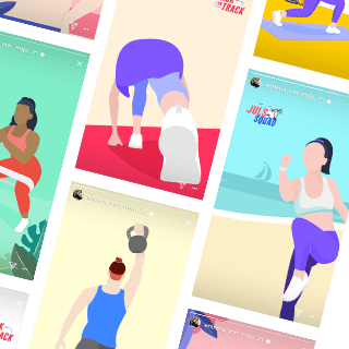 Ilustraciones de ejercicios sobre la UI de stories en instagram